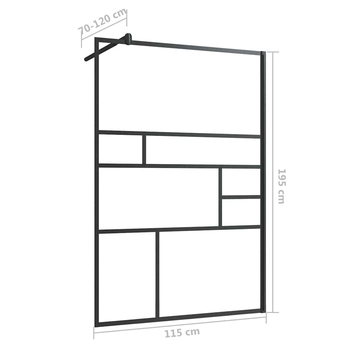 Paravan de duș walk-in negru 115x195 cm sticlă ESG transparentă - WALTI WALTI