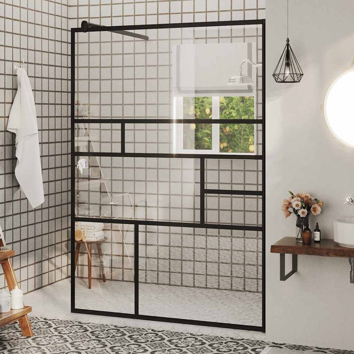 Paravan de duș walk-in negru 115x195 cm sticlă ESG transparentă - WALTI WALTI