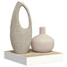 Raft de perete suspendat, stejar/alb, 23x23,5x3,8 cm, MDF - WALTI WALTI
