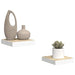 Rafturi perete suspendate 2 buc. alb/stejar 23x23,5x3,8 cm MDF - WALTI WALTI