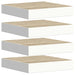 Rafturi perete suspendate 4 buc. alb/stejar 23x23,5x3,8 cm MDF - WALTI WALTI