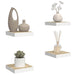 Rafturi perete suspendate 4 buc. alb/stejar 23x23,5x3,8 cm MDF - WALTI WALTI