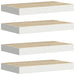 Rafturi perete suspendate 4 buc. alb/stejar 40x23x3,8 cm MDF - WALTI WALTI