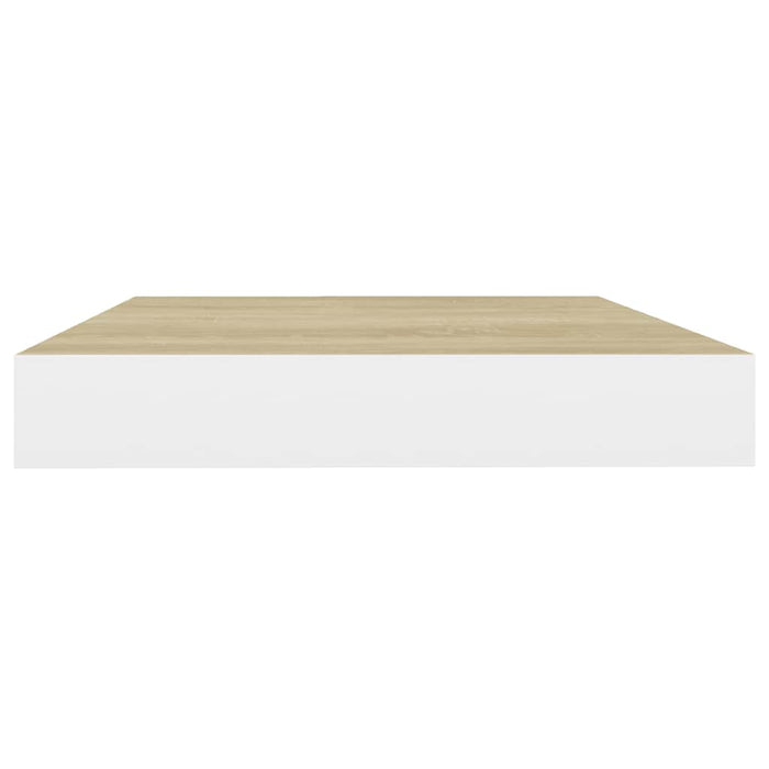 Rafturi perete suspendate 4 buc. alb/stejar 40x23x3,8 cm MDF - WALTI WALTI