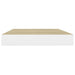 Rafturi perete suspendate 4 buc. alb/stejar 40x23x3,8 cm MDF - WALTI WALTI