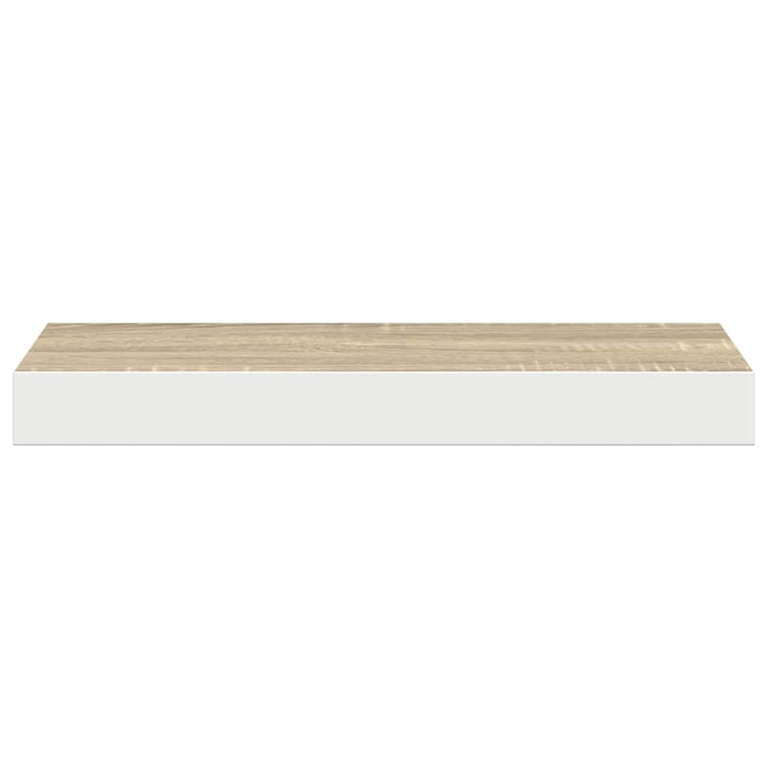 Raft de perete suspendat, stejar și alb, 50x23,5x3,8 cm, MDF WALTI