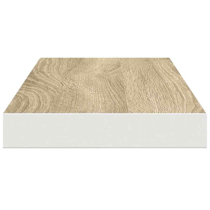 Raft de perete suspendat, alb și stejar, 60x23,5x3,8 cm, MDF - WALTI WALTI