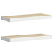 Rafturi perete suspendate 2 buc. alb/stejar 60x23,5x3,8 cm MDF - WALTI WALTI