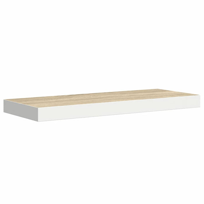 Rafturi perete suspendate 2 buc. alb/stejar 60x23,5x3,8 cm MDF - WALTI WALTI