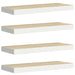 Rafturi perete suspendate 4 buc. alb/stejar 60x23,5x3,8 cm MDF - WALTI WALTI