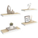 Rafturi perete suspendate 4 buc. alb/stejar 60x23,5x3,8 cm MDF - WALTI WALTI