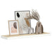 Raft de perete suspendat, alb și stejar, 80x23,5x3,8 cm, MDF - WALTI WALTI