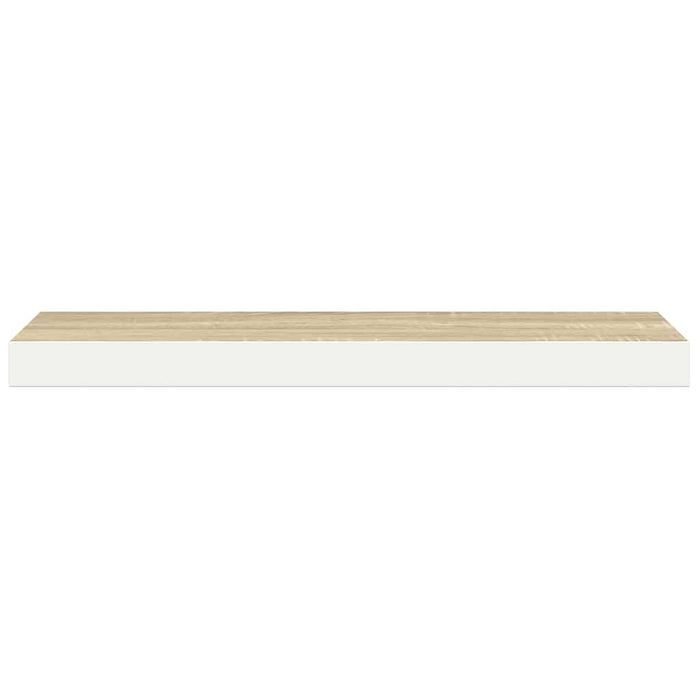 Raft de perete suspendat, alb și stejar, 80x23,5x3,8 cm, MDF - WALTI WALTI