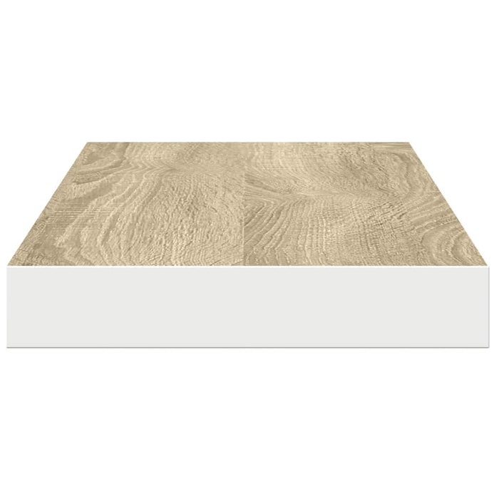 Raft de perete suspendat, alb și stejar, 80x23,5x3,8 cm, MDF - WALTI WALTI