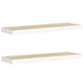 Rafturi perete suspendate 2 buc. stejar/alb 80x23,5x3,8 cm, MDF - WALTI WALTI