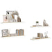 Rafturi perete suspendate 4 buc. stejar/alb 80x23,5x3,8 cm, MDF - WALTI WALTI