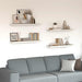 Rafturi perete suspendate 4 buc. stejar/alb 80x23,5x3,8 cm, MDF - WALTI WALTI