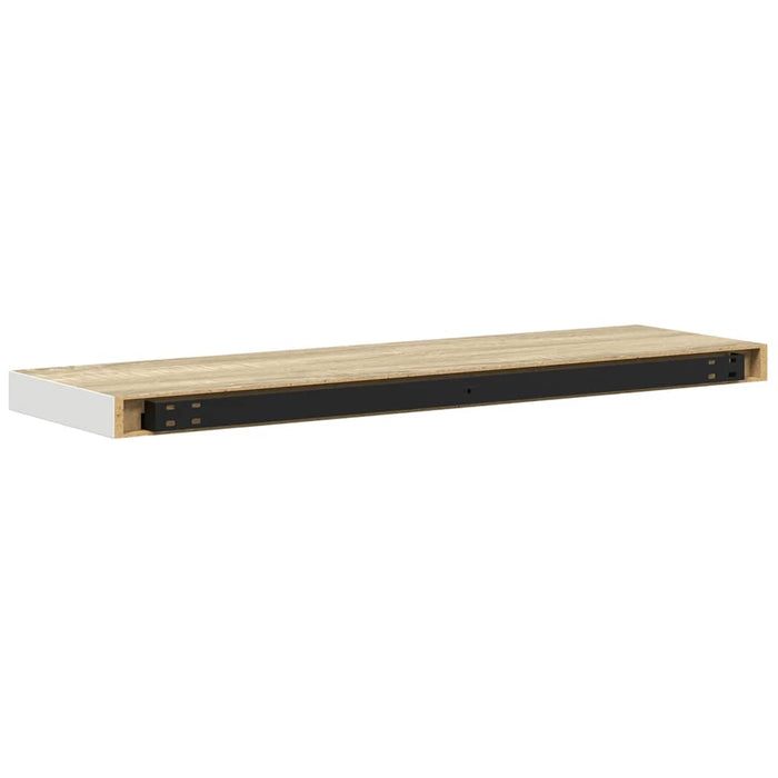 Rafturi perete suspendate 2 buc. stejar/alb 90x23,5x3,8 cm MDF - WALTI WALTI