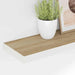 Raft de perete suspendat, stejar și alb, 120x23,5x3,8 cm, MDF - WALTI WALTI