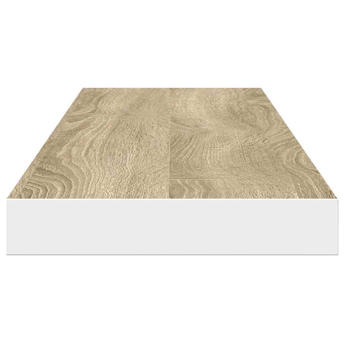 Raft de perete suspendat, stejar și alb, 120x23,5x3,8 cm, MDF - WALTI WALTI