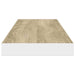 Raft de perete suspendat, stejar și alb, 120x23,5x3,8 cm, MDF - WALTI WALTI