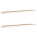 Rafturi perete suspendate 2 buc. stejar/alb 120x23,5x3,8 cm MDF - WALTI WALTI