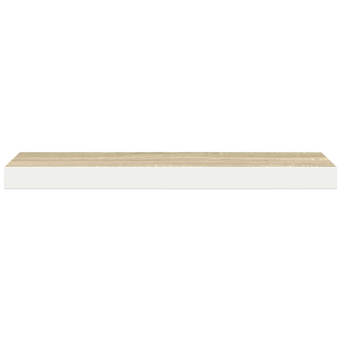 Rafturi perete suspendate 2 buc. stejar/alb 120x23,5x3,8 cm MDF - WALTI WALTI