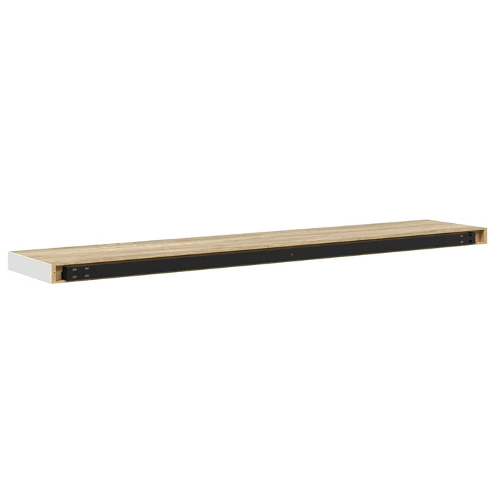Rafturi perete suspendate 4 buc. stejar/alb 120x23,5x3,8 cm MDF - WALTI WALTI