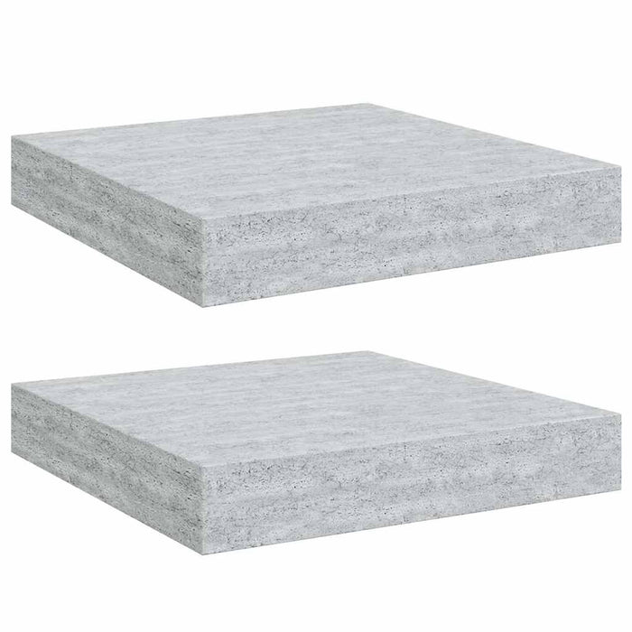 Rafturi perete suspendate 2 buc. gri beton 23x23,5x3,8 cm MDF - WALTI WALTI