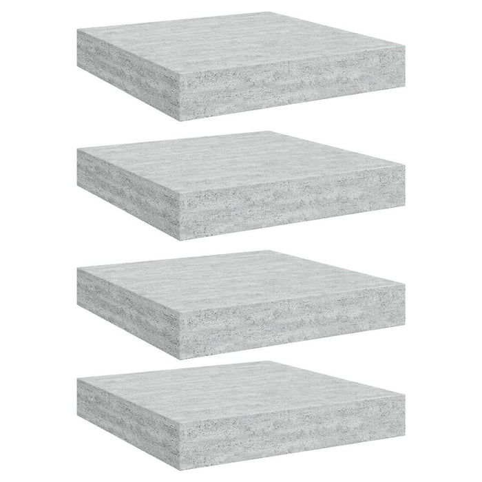 Rafturi perete suspendate 4 buc. gri beton 23x23,5x3,8 cm MDF - WALTI WALTI
