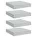Rafturi perete suspendate 4 buc. gri beton 23x23,5x3,8 cm MDF - WALTI WALTI