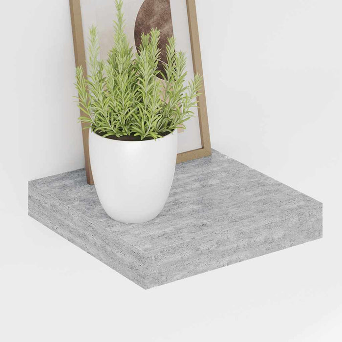 Rafturi perete suspendate 4 buc. gri beton 23x23,5x3,8 cm MDF - WALTI WALTI