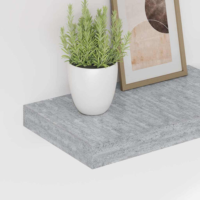Raft de perete suspendat, gri beton, 40x23x3,8 cm, MDF - WALTI WALTI