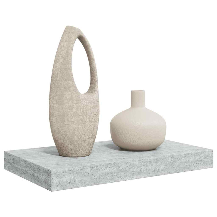 Raft de perete suspendat, gri beton, 40x23x3,8 cm, MDF - WALTI WALTI