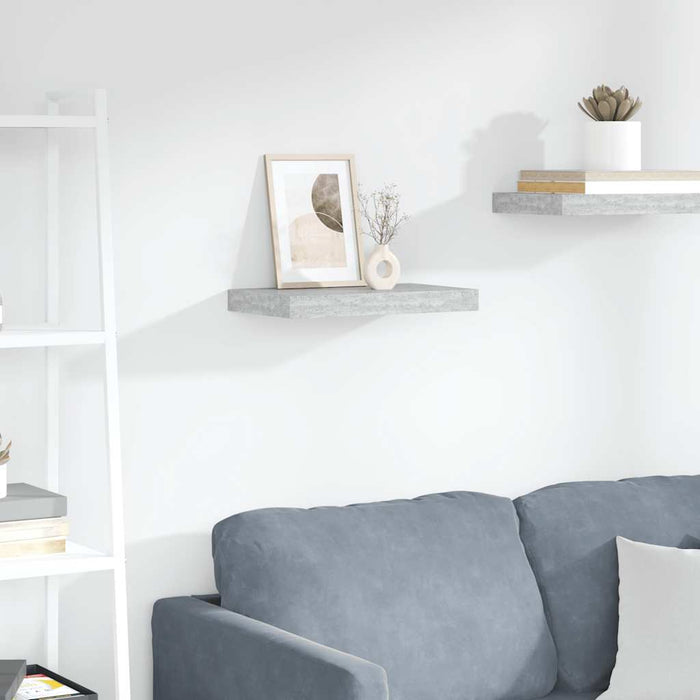 Raft de perete suspendat, gri beton, 40x23x3,8 cm, MDF - WALTI WALTI