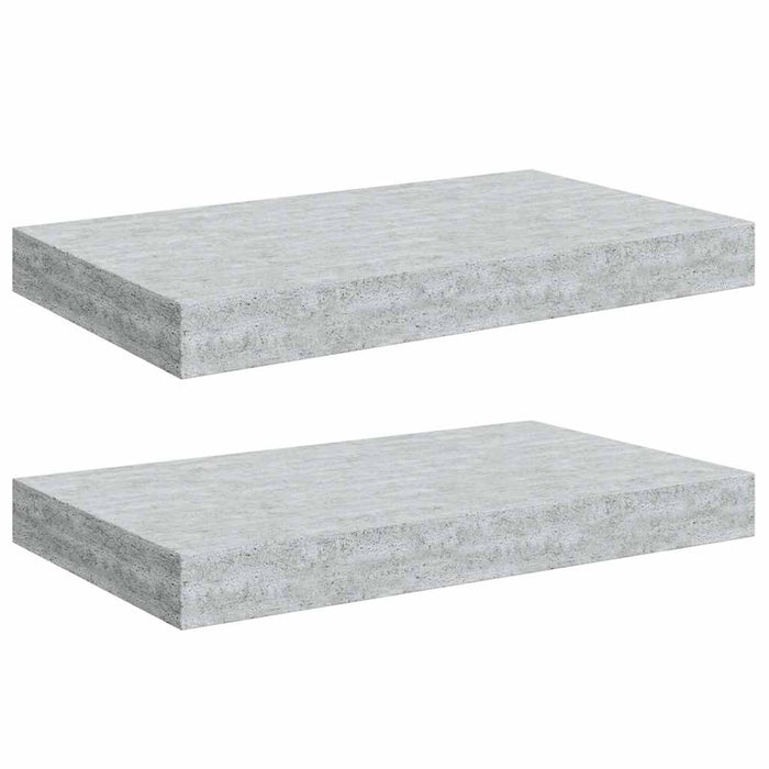 Rafturi de perete suspendate 2 buc. gri beton 40x23x3,8 cm MDF - WALTI WALTI