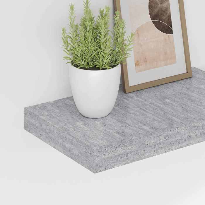 Rafturi de perete suspendate 2 buc. gri beton 40x23x3,8 cm MDF - WALTI WALTI