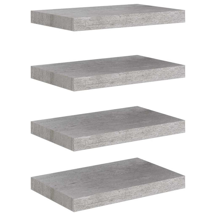 Rafturi de perete suspendate 4 buc. gri beton 40x23,5x3,8 cm MDF WALTI