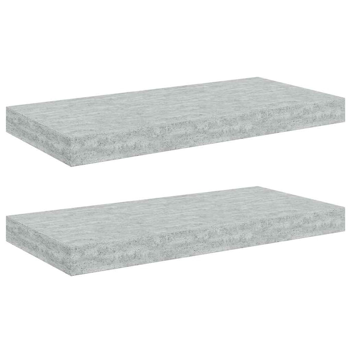 Rafturi de perete suspendate 2 buc. gri beton 50x23x3,8 cm MDF - WALTI WALTI