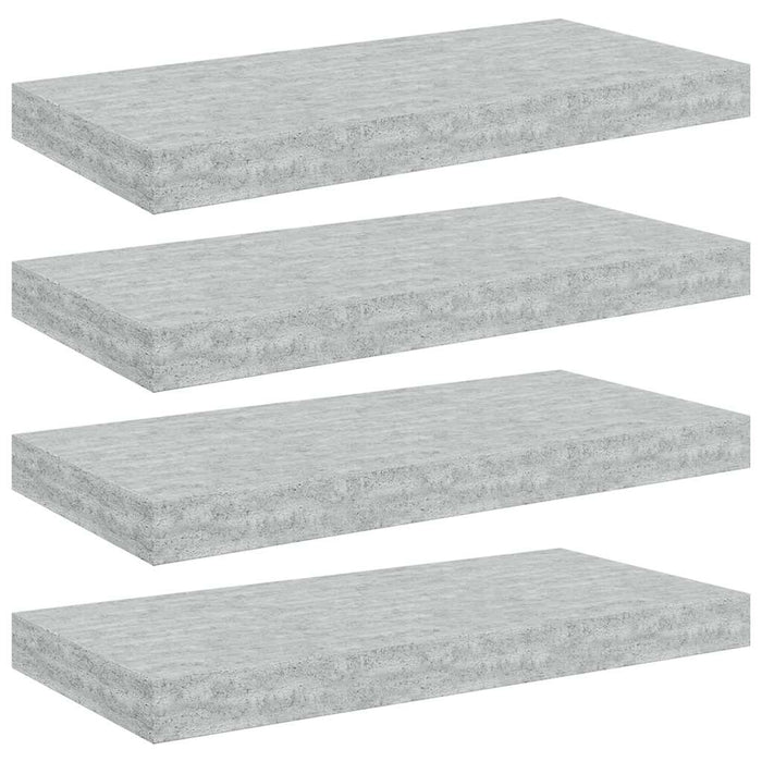 Rafturi perete suspendate, 4 buc., gri beton, 50x23,5x3,8 cm, MDF WALTI