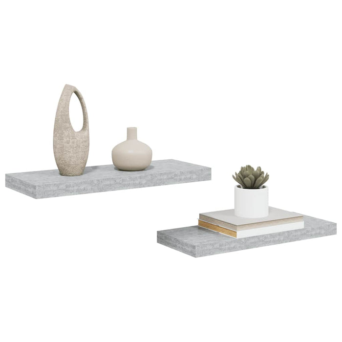 Rafturi perete suspendate, 2 buc., gri beton 60x23,5x3,8 cm MDF - WALTI WALTI