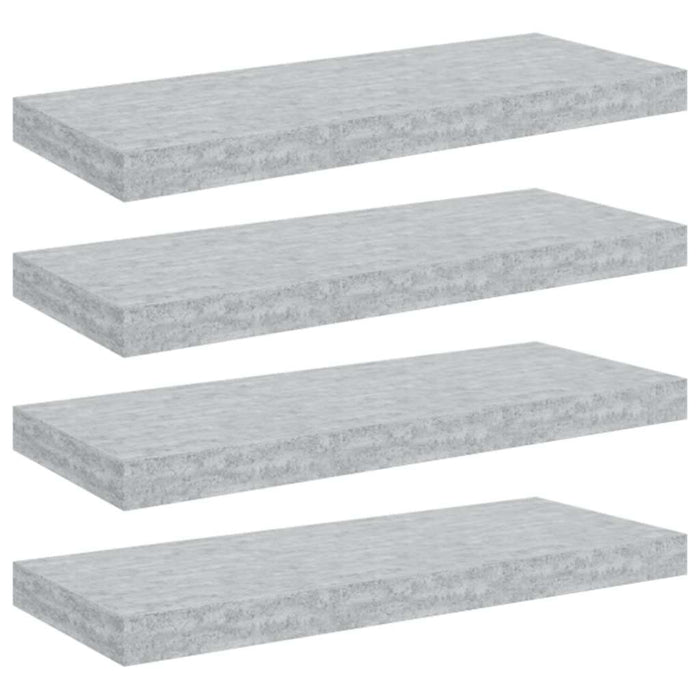 Rafturi de perete, 4 buc., gri beton, 60x23,5x3,8 cm, MDF - WALTI WALTI