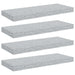 Rafturi de perete, 4 buc., gri beton, 60x23,5x3,8 cm, MDF - WALTI WALTI