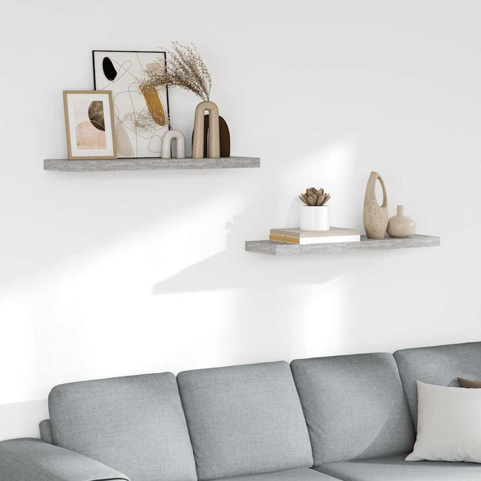 Rafturi de perete suspendate,2 buc,gri beton,80x23,5x3,8 cm,MDF - WALTI WALTI