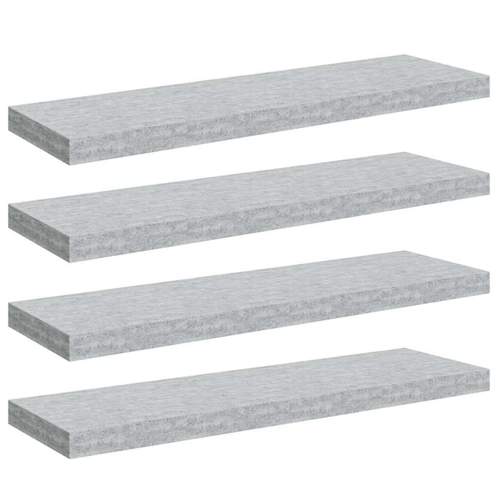 Rafturi de perete suspendate,4 buc,gri beton,80x23,5x3,8 cm,MDF - WALTI WALTI