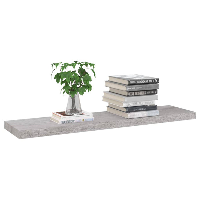 Raft de perete suspendat, gri beton, 90x23,5x3,8 cm, MDF - WALTI WALTI