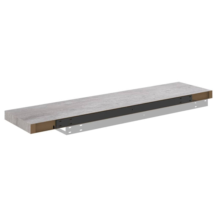 Raft de perete suspendat, gri beton, 90x23,5x3,8 cm, MDF - WALTI WALTI