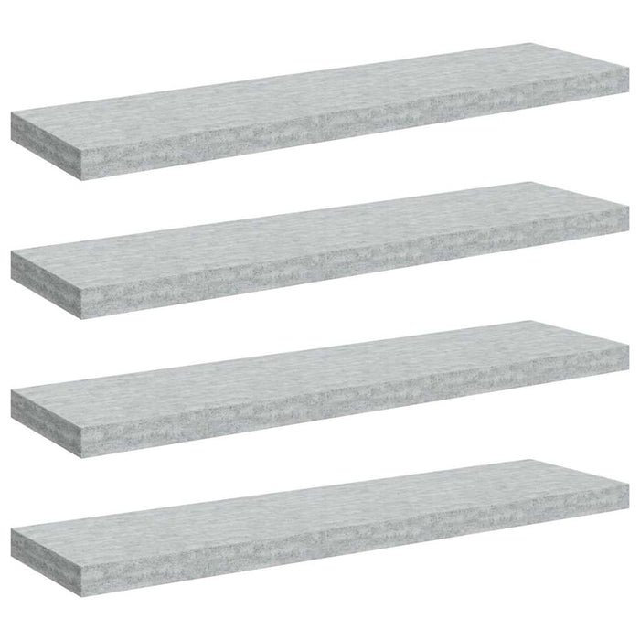 Rafturi perete suspendate 4 buc. gri beton 90x23,5x3,8 cm MDF - WALTI WALTI