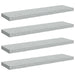 Rafturi perete suspendate 4 buc. gri beton 90x23,5x3,8 cm MDF - WALTI WALTI