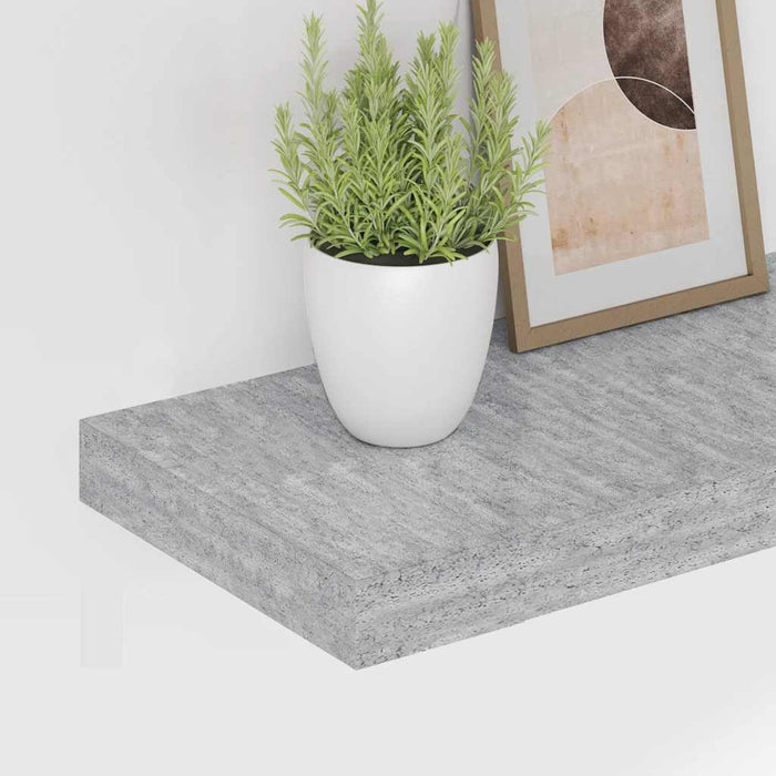 Rafturi perete suspendate 4 buc. gri beton 90x23,5x3,8 cm MDF - WALTI WALTI